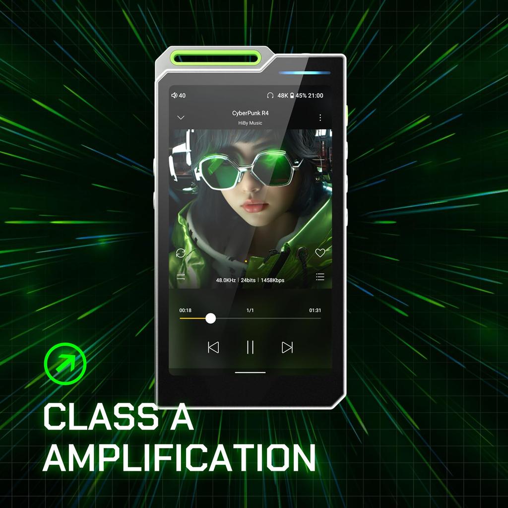 HiByMusic Digital Audio Player R4 Android 12 DAP Bluetooth [] 5.0 (Silver)