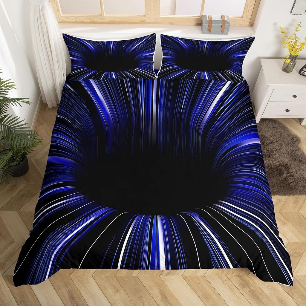 Colorful Geometric Duvet Cover Psychedelic Pattern Bedding Set Abstract Art Comforter Cover Twin For Boys Girls Kids Teen Decor
