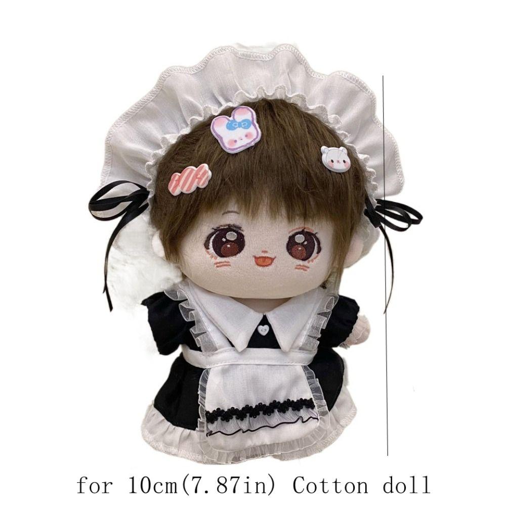Head Cover Cotton Doll Clothes Lolita Plush Toy Clothes 10cm Cotton Doll  Dress  Children's Gift