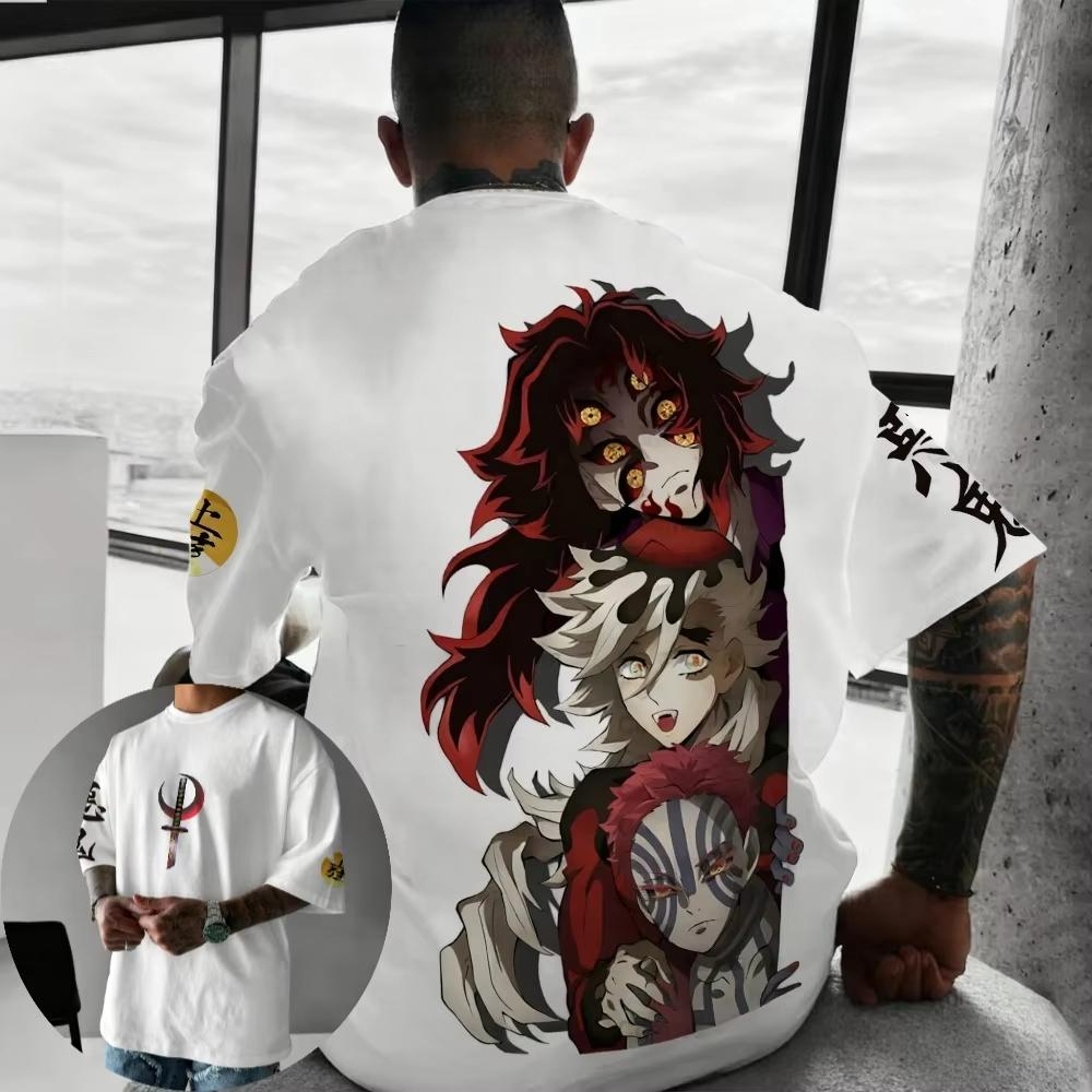 

Devil Killer Mens Tshirt Akaza Douma Kokushibo Mens SpringSummer New Product Unisex Casual Tshirt 4XL
