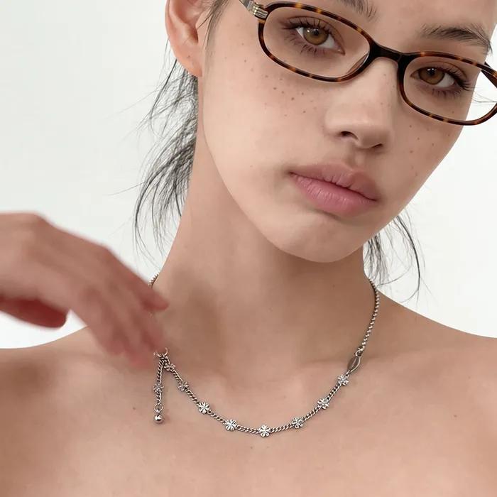 Surgical Steel Floral Object Ball Chain Necklace