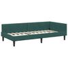 Corner Bed Frame with Headboard Dark Green 100 Cm X 200 Cm Velvet