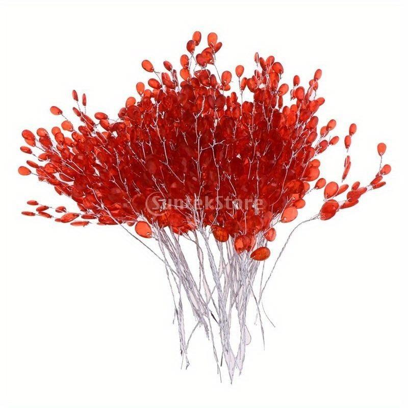 1 pachet de 50 de frigarui de picături de apă plate din acrilic pentru nuntă, accesorii pentru bricolaj pentru flori din sârmă de aluminiu Trident, accesorii pentru păr, materiale pentru coroană