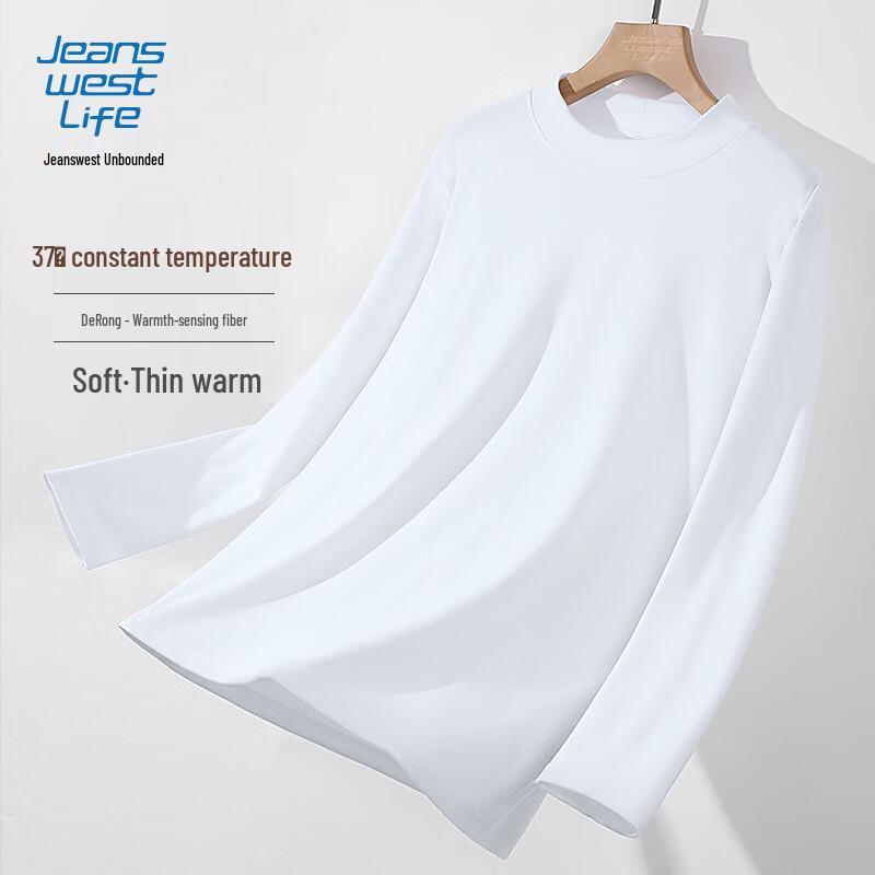 JEANSWEST LIFE Men's Fleece-Lined Long-Sleeve T-Shirt