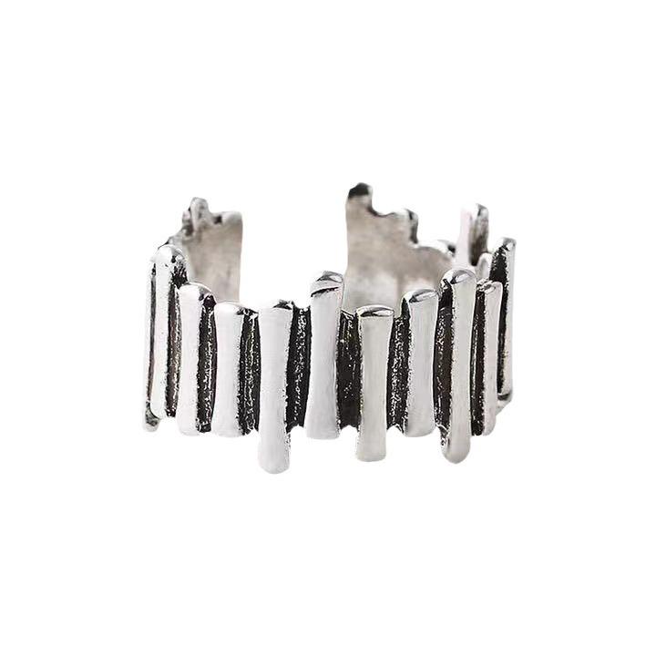 S925 Silver Retro Men's Punk Index Finger Ring - Open, Simple, Stylish Hong Kong Design