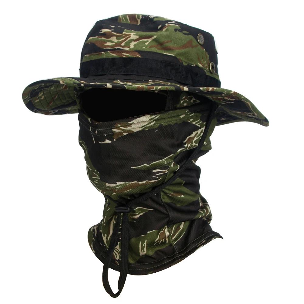 2-Pack Wide Brim Sun Hat & Balaclava Set, Men's Boonie Cap for Fishing, Hiking, Camping, UV Protection Outdoor Gear