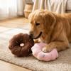 Plush Surface Plush Donut Toy Round Shape Cartoon Stuffed Toy Dog Chew Ring  Small Medium Dogs