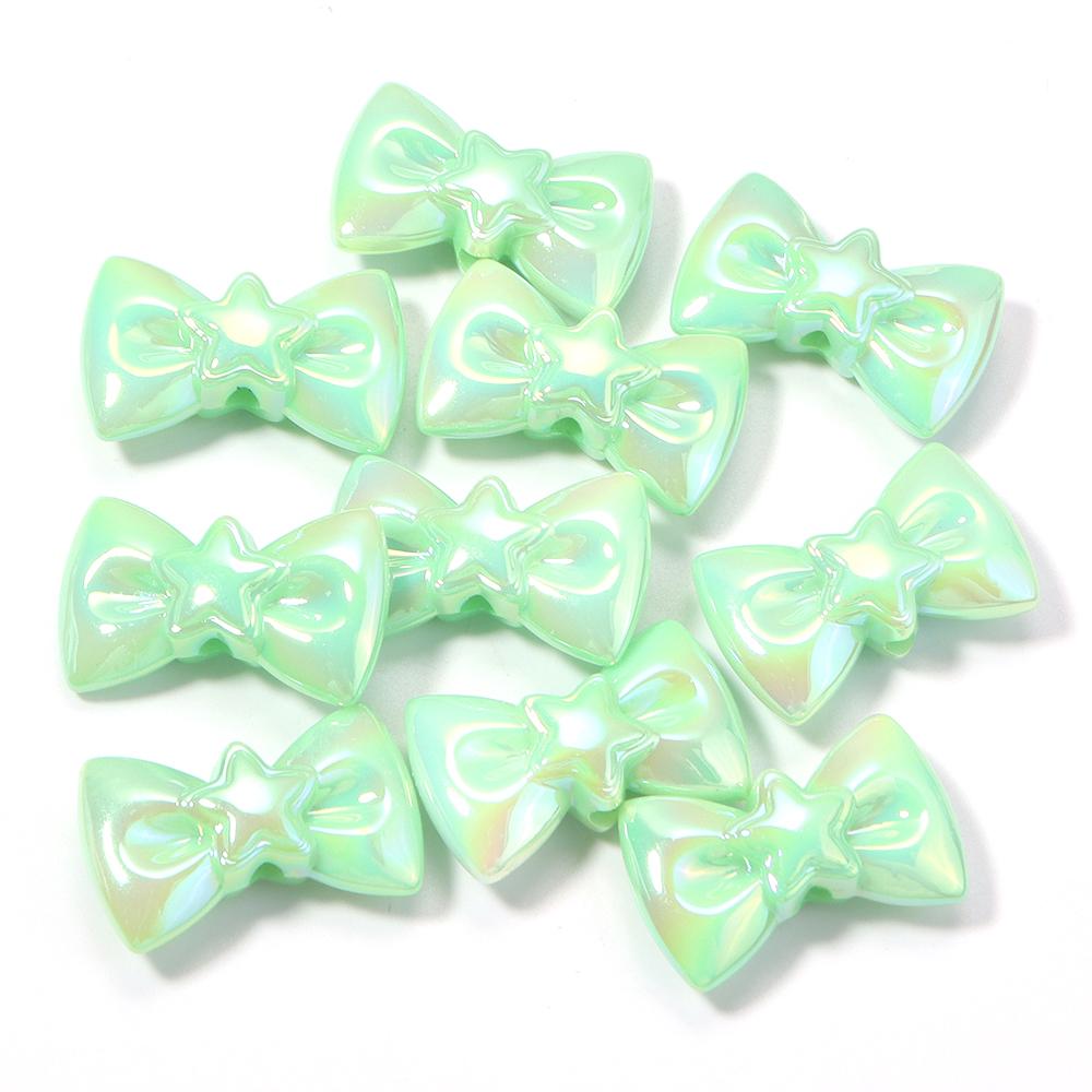 10pcs 17x28mm Bow Acrylic Beads Colorful Sweet Bowkot Loose Beads For Jewelry Making DIY Necklace Phone Chain Keychain Decor