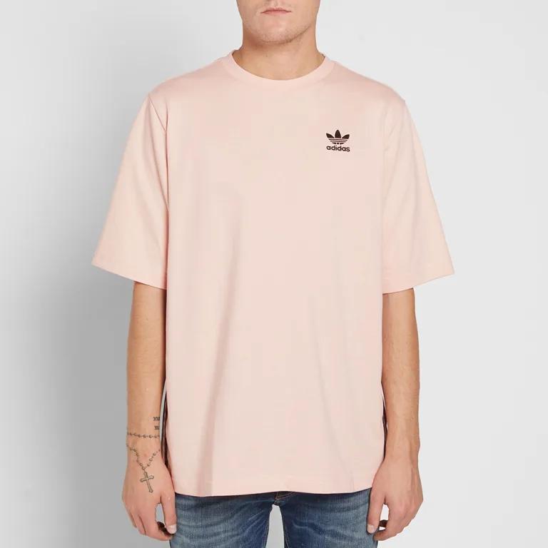 Adidas Originals Logo Print Loose Comfortable Pullover Short Sleeve T-Shirt Men Tops Vapor-Pink CF5321