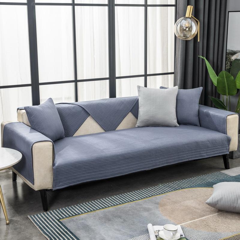 Sofa Cushion Universal In All Seasons, Cotton Fabric Non-Slip Seat Cushion, Simple Modern Solid Wood Nordic Sofa Cover, Sofa Towel Cover