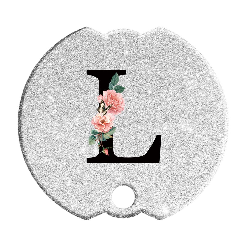 Tumblers Name Plates for Stanley Tumblers 40 Oz Cup Lid H2.0,Cup Lid Topper Round Acrylic Name ID Plate Glitter Silvery