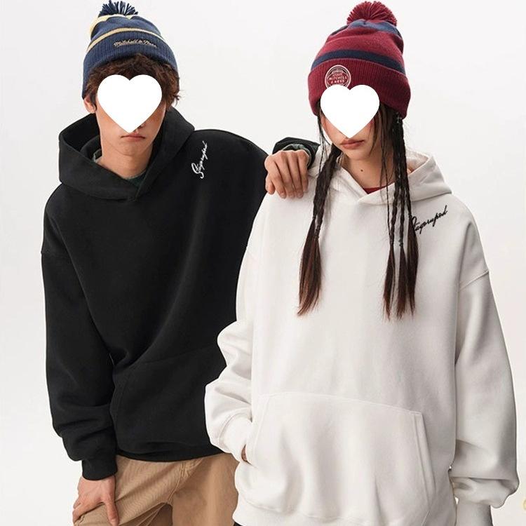 Unisex Embroidered National Trend One-Shoulder Hoodie - Autumn/Winter Loose Fit, Versatile Casual Top