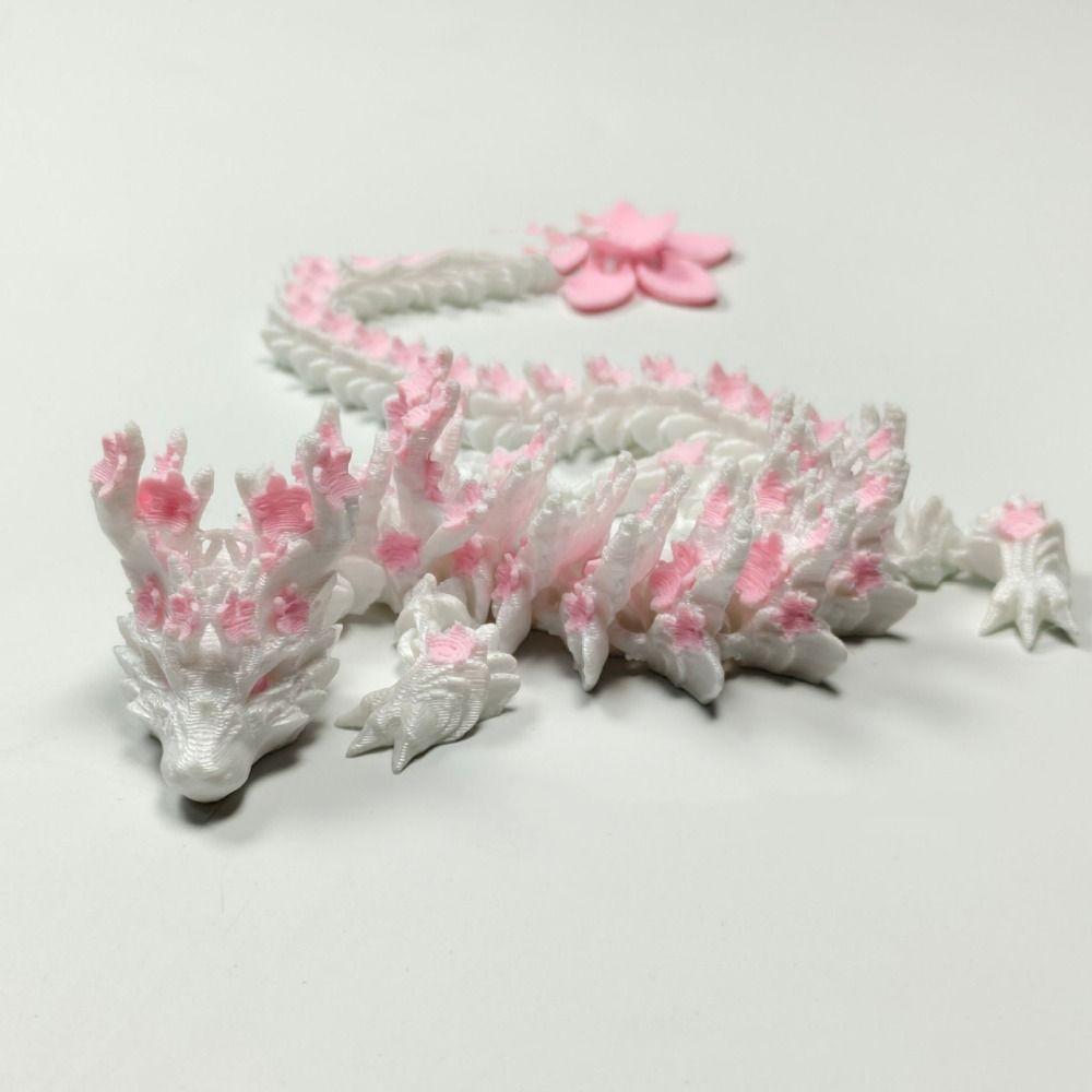 Sakura Dragon 3D Printed Diceratops Dragon Laser 3D Articulated Dragon Toys  Landscaping Decoration