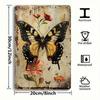 Butterfly Flower Vintage Metal Poster Wall Art 12x8 Inch Home Decor