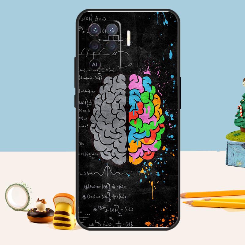 Brain Art Case For Oppo A80 A60 A40 A15 A16 A17 A57 A94 A74 A54 A76 A96 A18 A38 A58 A78 A98 A5 A6 Pro