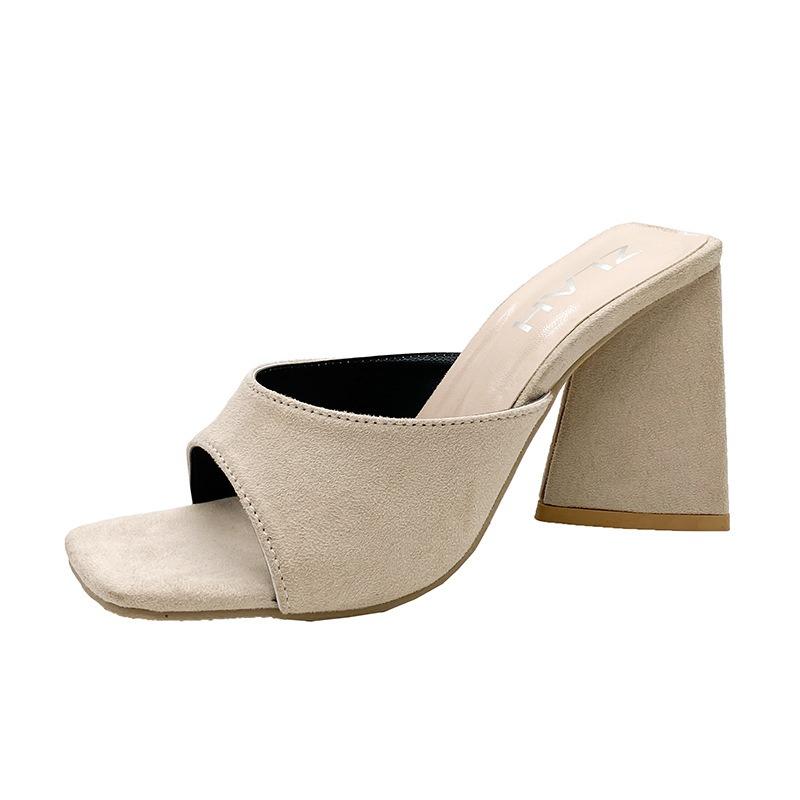 Summer new sexy triangle heel high heel sandals women's sexy 4 fish mouth slippers