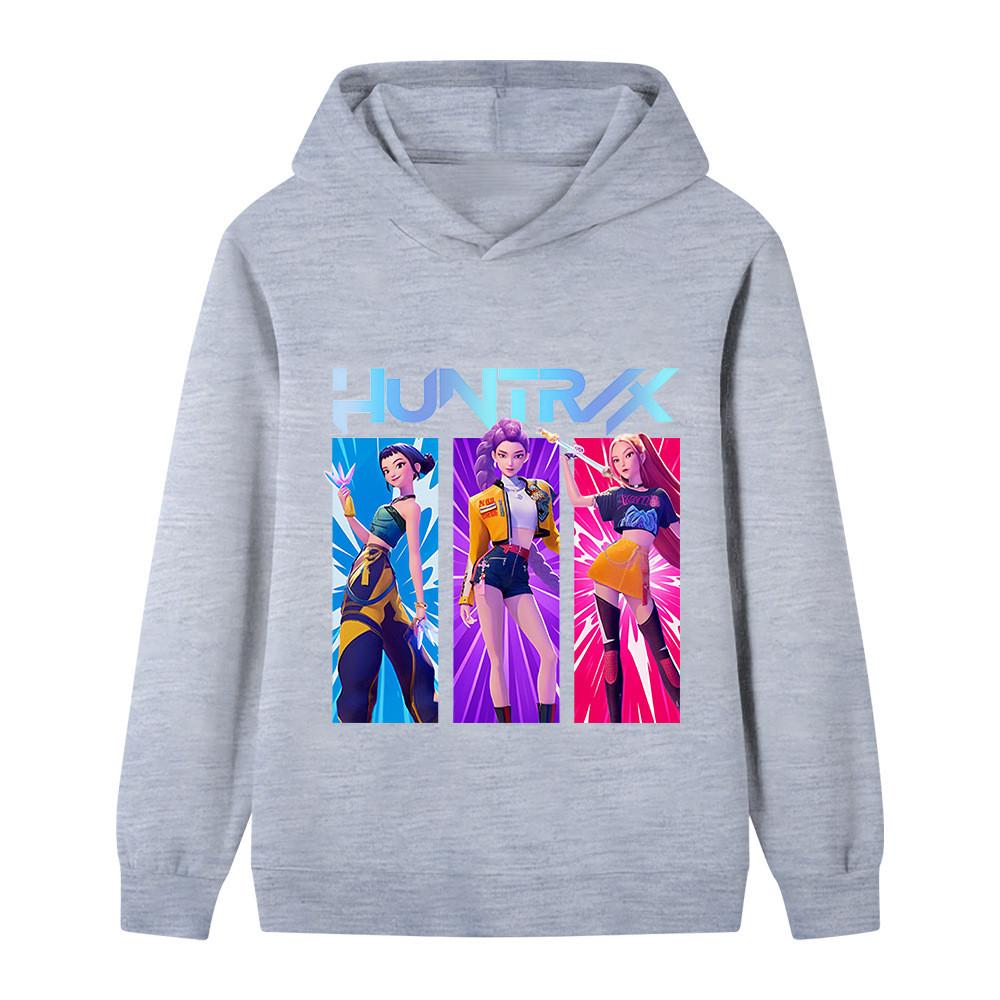 B1221 Kids Boys Girls Kpop Rumi Zoey Mira Print Long Sleeves Hoodie