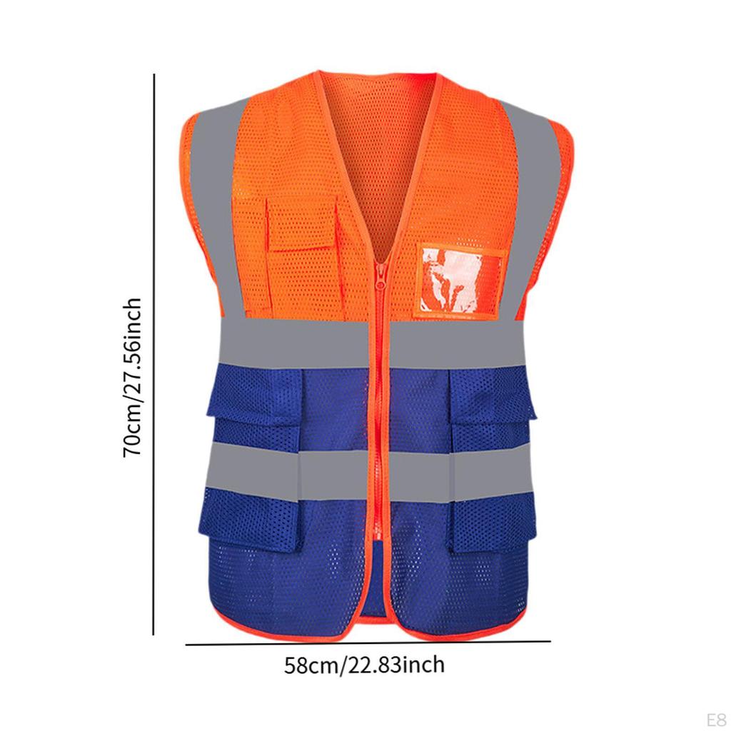 Reflektierende Sicherheitsweste, gut sichtbar, leicht zu tragen, mehrere Taschen, für ehrenamtliches Personal im Sportlager