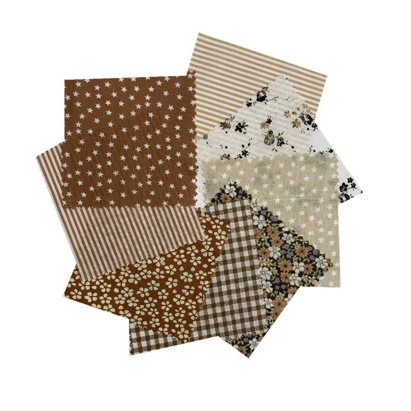 

8Pcs Cotton Fabric 25*25cm Plain Weave Fabric Squares Striped Printed DIY Craft Patchwork Set 25*25cm