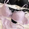 Sexy Hollow Cross Sling Bra French Lace Flowers Embroidery Women Underwear Set Comfort Thin Cup Push Up Bras Romantic Lingerie