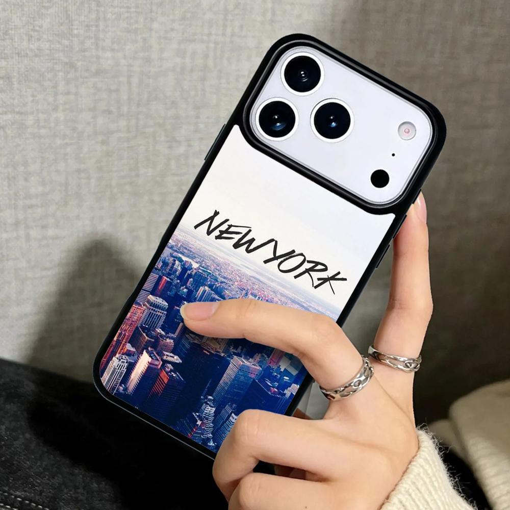 Capa Case for iPhone 17 Air 16 Pro Max 15 Plus 11 13 Mini 14 12 Back Phone Cover New York City