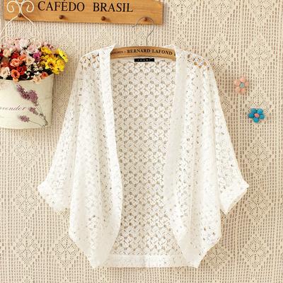 Hollow Lace Sunscreen Cardigan with Loose Knit Straps, Air-conditioned Jacket, Spring and Autumn  Thin Women's Clothing