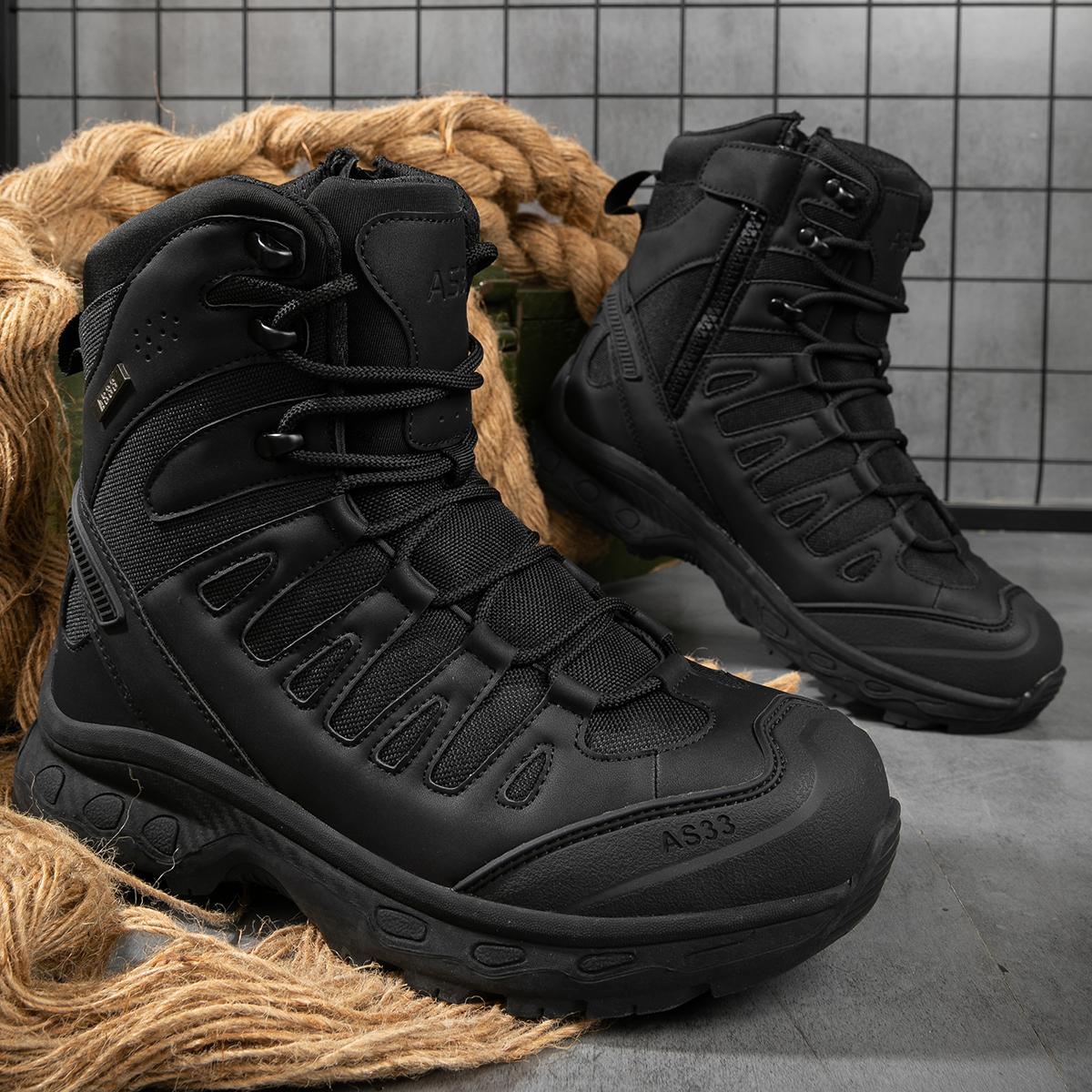 TUINANLEмужские тактические ботинки на платформе ботильоны в стиле милитари мужские нескользящие уличные походные ботинки для альпинизма 39 чёрный 3989₽