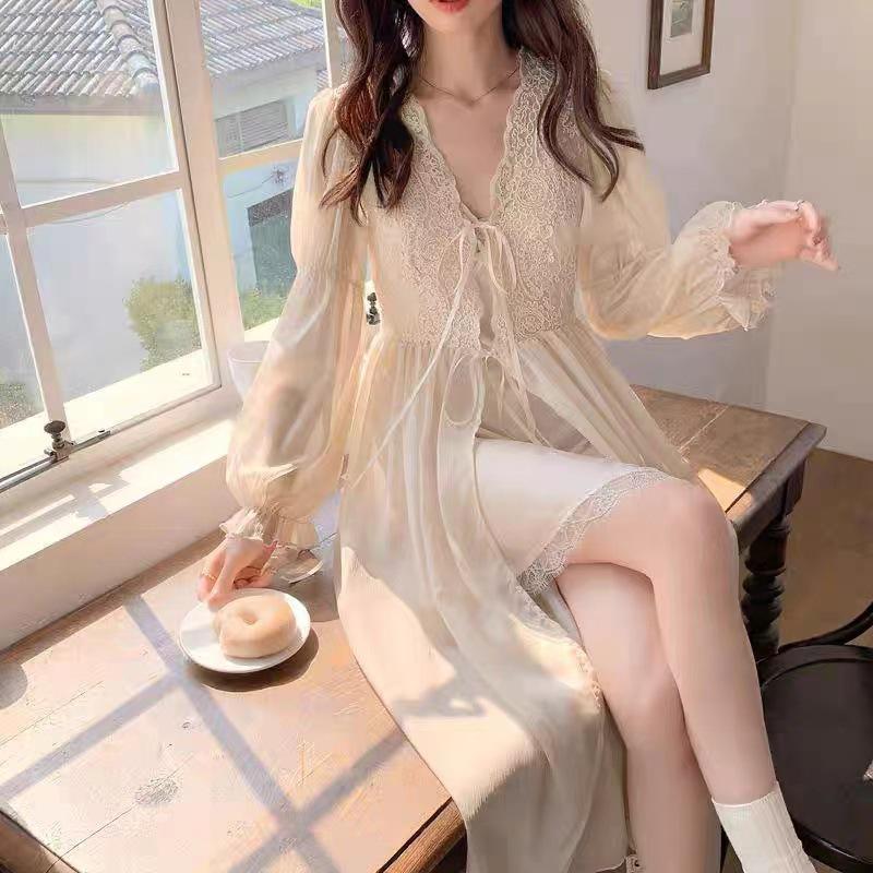 Robe d'été chic beige en mousseline 2025: Style de robe de chambre du matin, parfait pour les vacances ou les photos de mariage (F912)