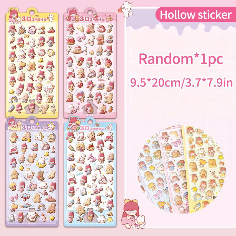 2-4pcs 3d Relief Bubble Stickers Cute Rabbit Cartoon Children Diy Stickers Phone Cases Handmade Diy Materials Sticker