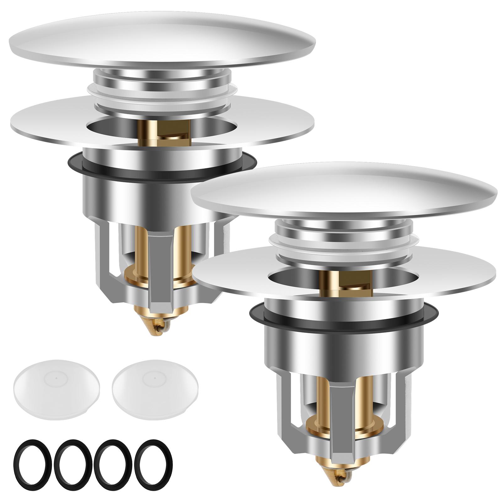 

2 шт. сливной фильтр для раковины в ванной комнате, выдвижной фиксатор из нержавеющей стали, антизасоряющий улавливатель волос для душа, кухни