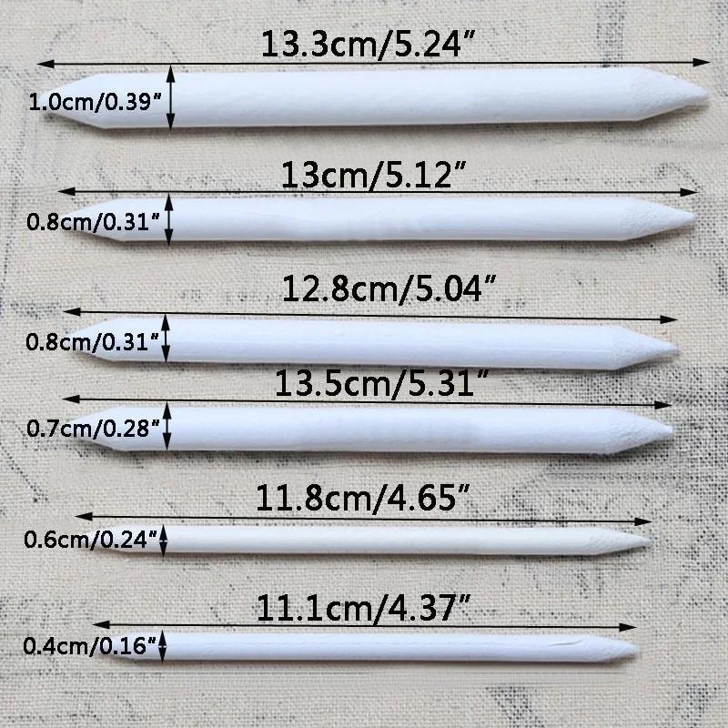 6/8/12Pcs Double Head Durable Art Drawing Tool Pastel New Blending Smudge Tortillon Material Sketching Paper Pencil