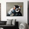 Funny Monkey Listen To Music Wall Art Oil Painting Print On Canvas Graffiti Artwork Posters Pictures for Living Room Decoration