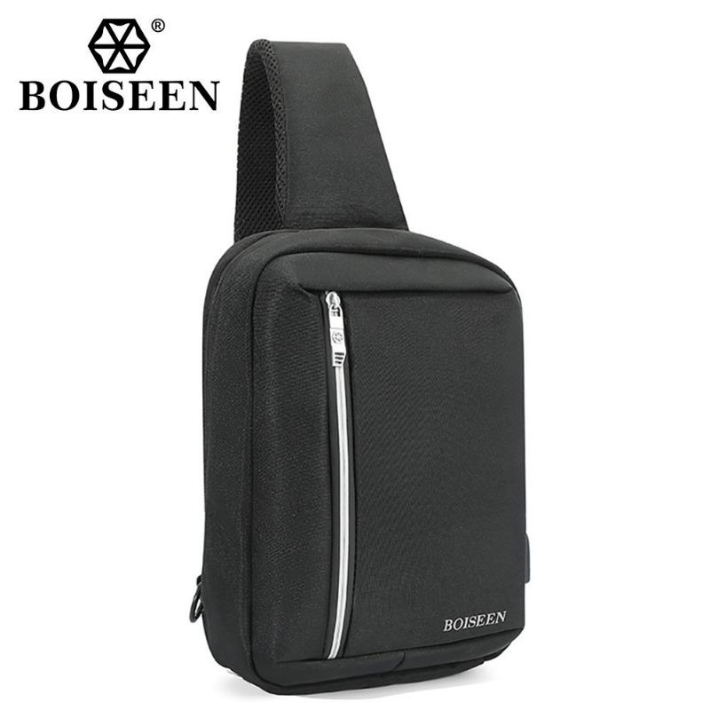 New men's breast bag business USB bag large capacity shoulder messenger bag casual outdoor men's bag