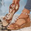 Fashion Chunky Platform Women Sandals New Peep Toe Solid Color Wedge Ankle Buckle Non Slip Gladiator Shoes Woman Sandalias Mujer