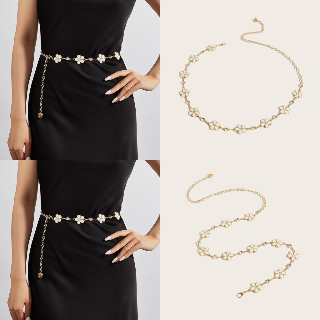 Summer Floral Metal Waist Chain Accessory For Womens Fashion