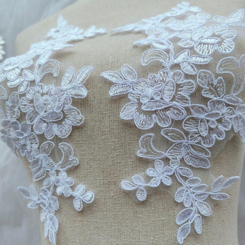 Car Bone Lace Sequined Lace Accessories, Handmade Diy Materials, Bridal Wedding Dress Head Jewelry, Clothes Decoration Flowers