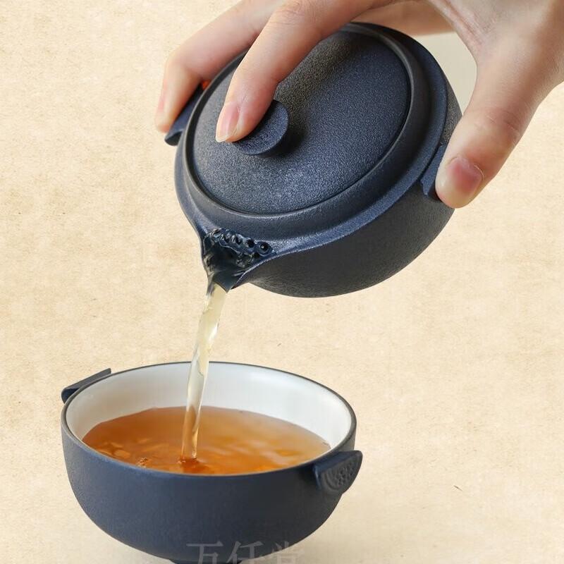 Edenus Blue Sand Glaze Travel Tea Set