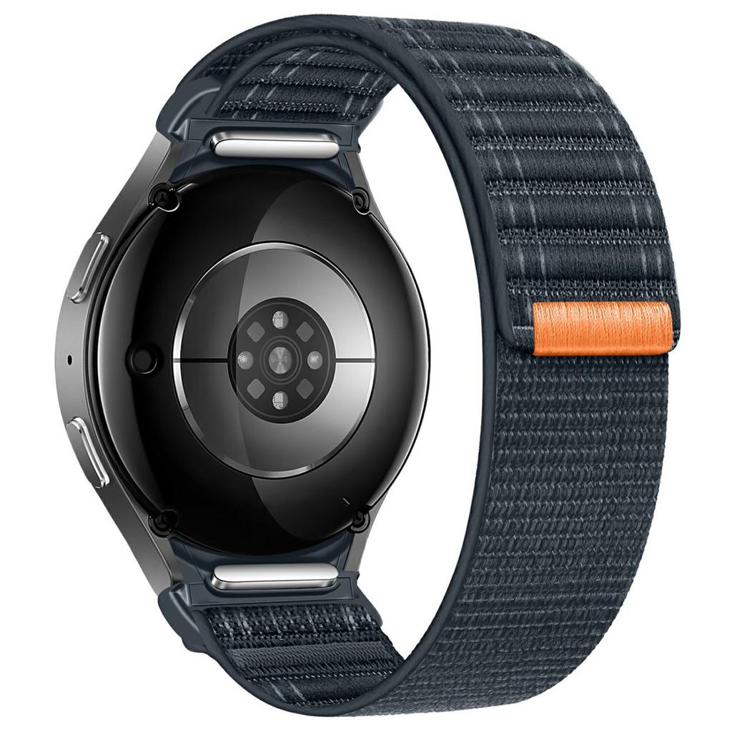 For Samsung Galaxy Watch7 44mm / 40mm Watch Band Quick Release Button Wave Pattern Magic Tape Nylon Wrist Strap