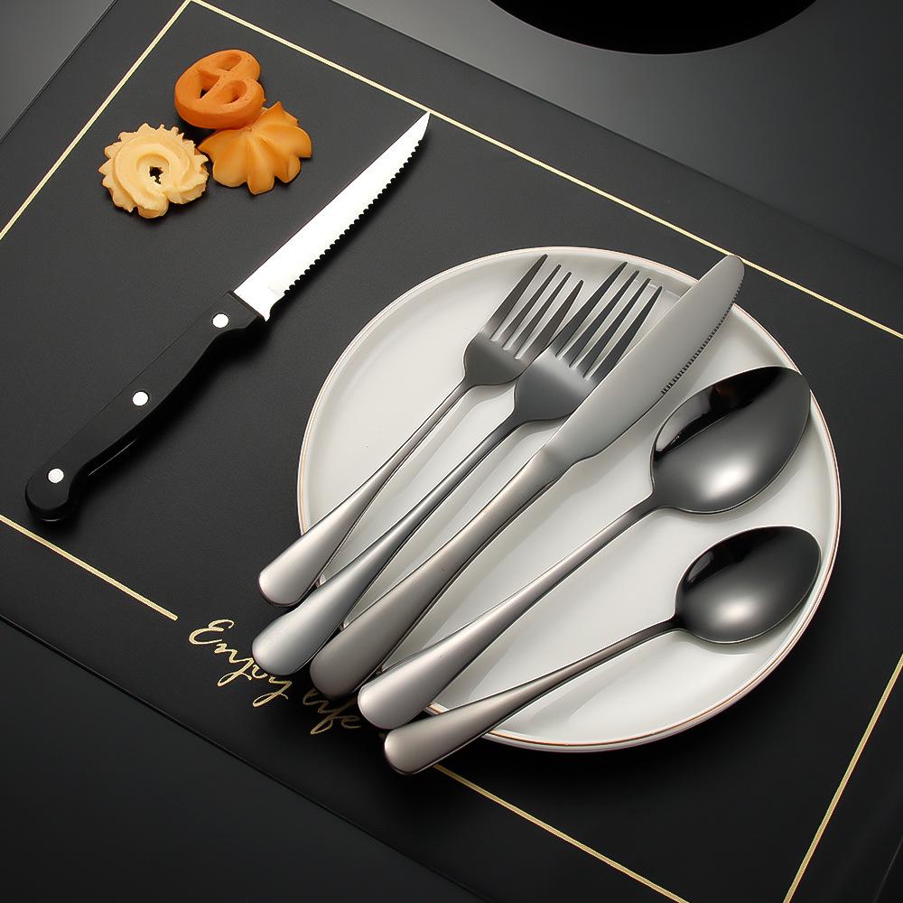 1010 Knife Fork and Spoon Stainless Steel Tableware Set 24-piece Tableware Steak Knife Fork and Spoon