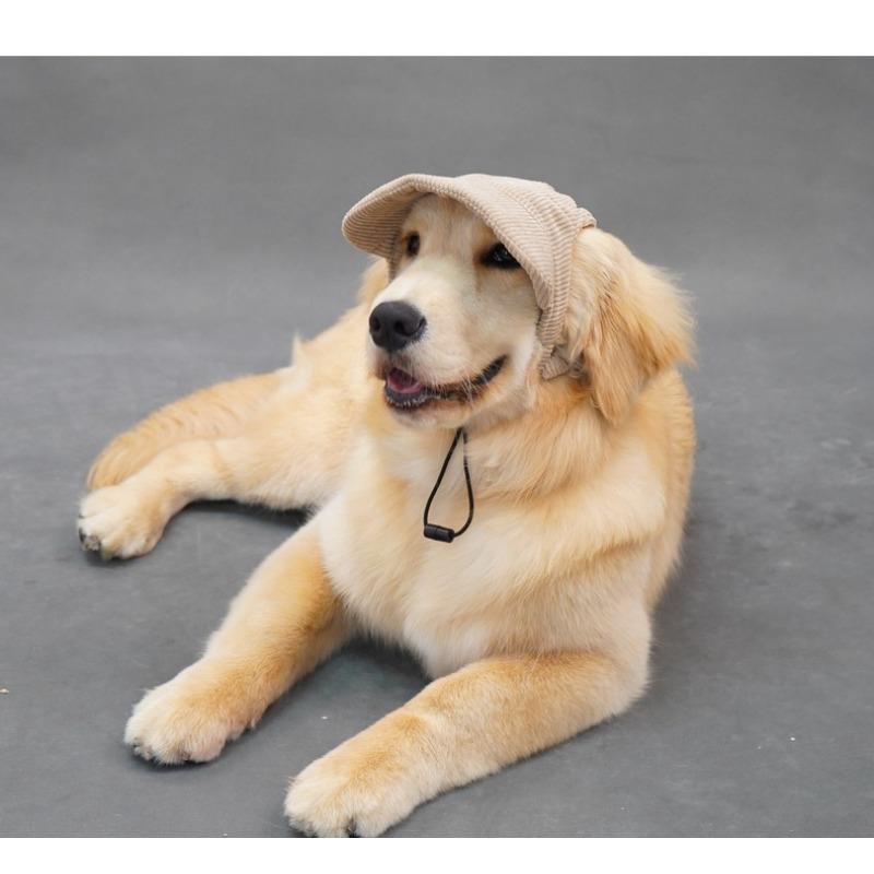 Cute Pet Baseball Cap Ear Hole Design Outdoor Sun Hat Dog Visor Cap for Golden Retriever Labrador Big Dogs Walking Travel Pet Accessories