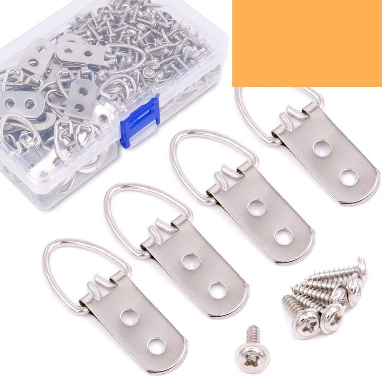 

20/30/50 Pack D-Ring Picture Hangers Heavy Duty 2 Hole with Screws for Photo Hanging Solutions S серебряный