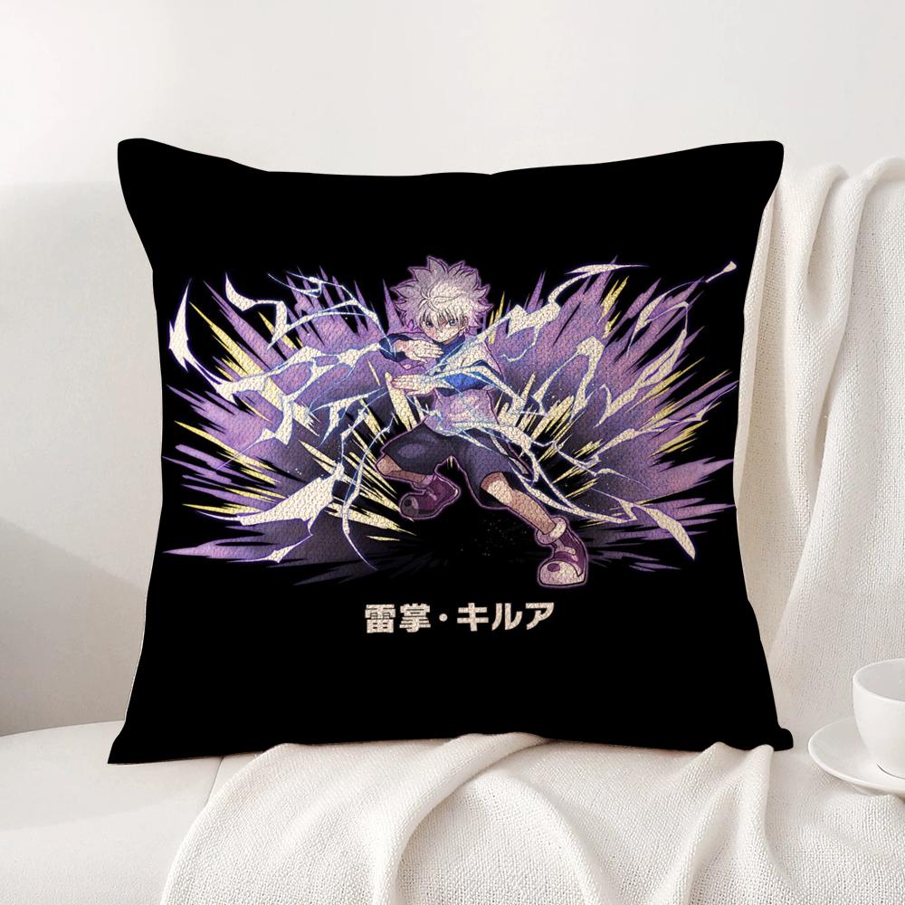 H-Hunter X H-Hunter Cushion Cover Summer Coolness Linen Fabric Double-Sided Printing Pillow Case Sofa Home Decor Gift