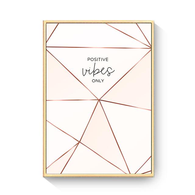 Love Poster Wall Art Pink Gold Lip Green Plant Canvas Painting Geometric Lines Picture For Bedroom Modern Home Cuadros Decor