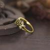 Vintage Style Distressed Flower Ring Three-dimensional Rose Classical Fine Circle Ring Temperament Charming Index Ring