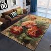 Tappeto Grande Fiori Retro per Soggiorno Tavolino Tappetino da Pavimento Antiscivolo Lavabile Zerbini per Casa Cucina Ingresso Decorazione Area Camera da Letto