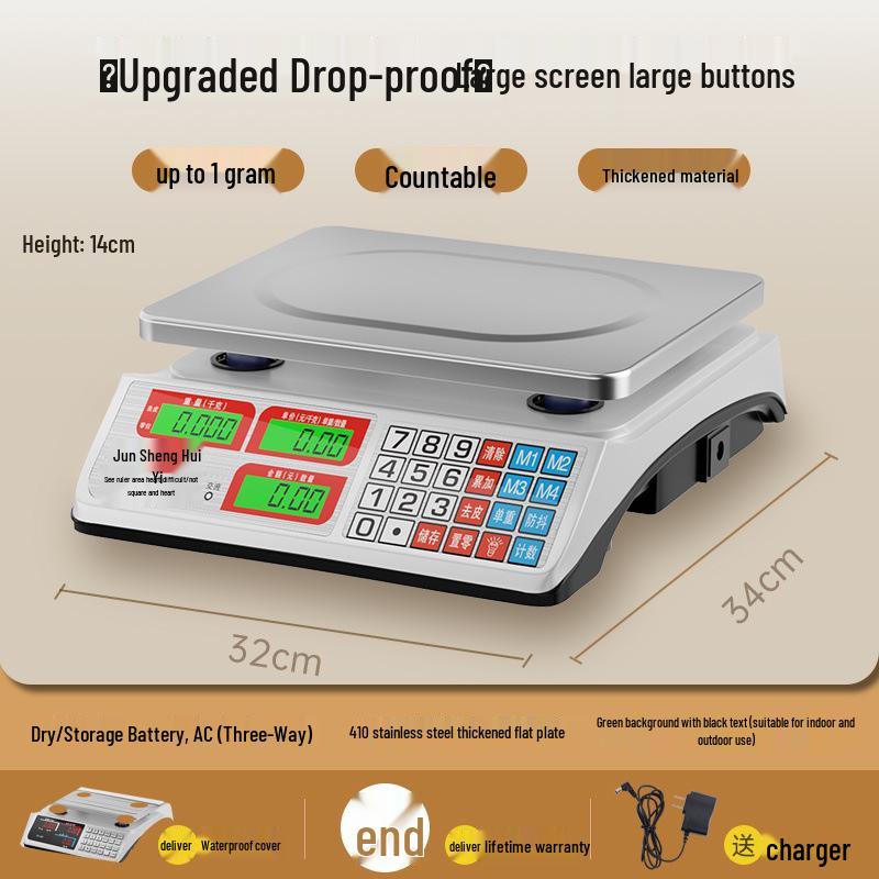 Compact Electronic Scale for Business or Home Use - Precise Weighing for Vegetables, Street Stalls, and Kitchen