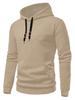 European Long Sleeve Hooded Men's Hoodie with Drawstring Jacquard Checkered Patchwork.