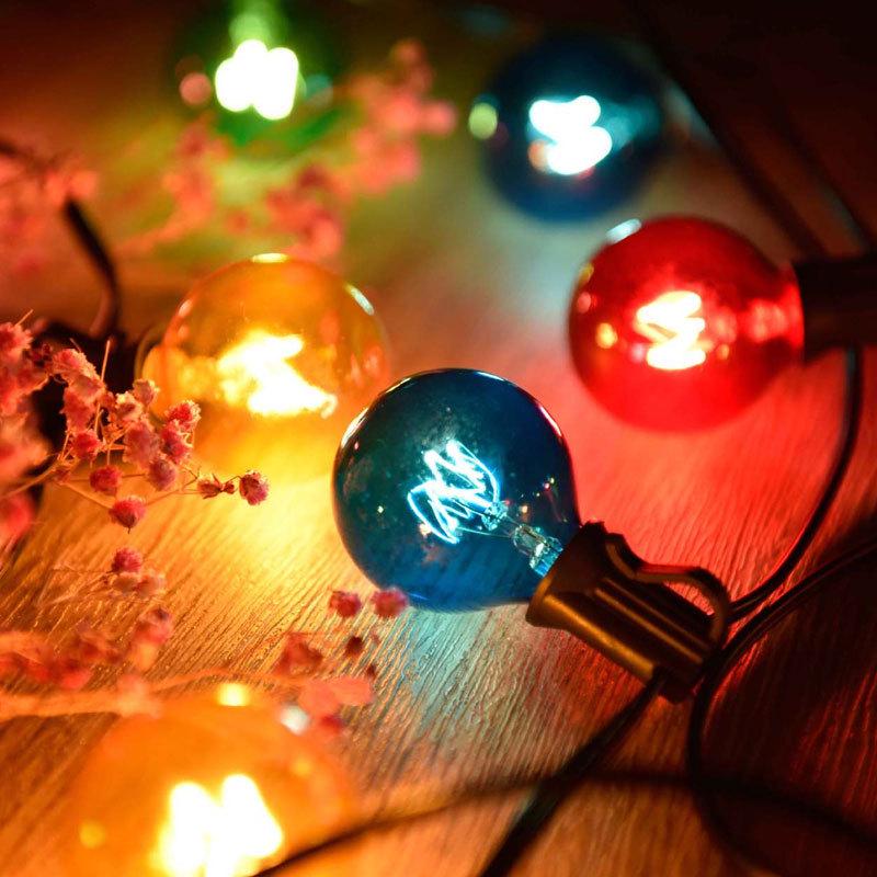 Wasserdichte G40 Wolfram Lichterkette - 220V Retro Weihnachten Außen Gartendekor, E12 Europäischer Standard Stecker