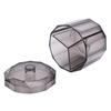 Qtip Holder Dispenser for Floss Picks Transparent Black Acrylic 3 Compartments Dust Water Resistant