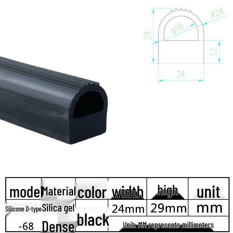 D-Shaped Silicone Sealing Strip: High-Temperature, Water-Retaining, Self-Adhesive, Anti-Collision, Shock-Absorbing for Doors & Windows